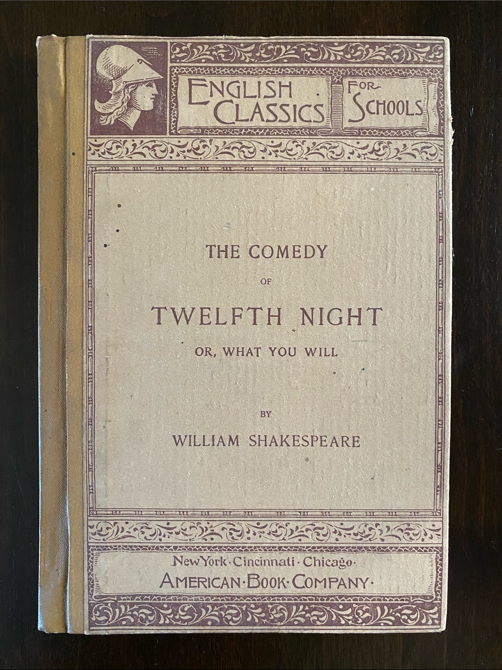 1892 Antique 'The Comedy of Twelfth Night' by William Shakespeare Hardcover Book
